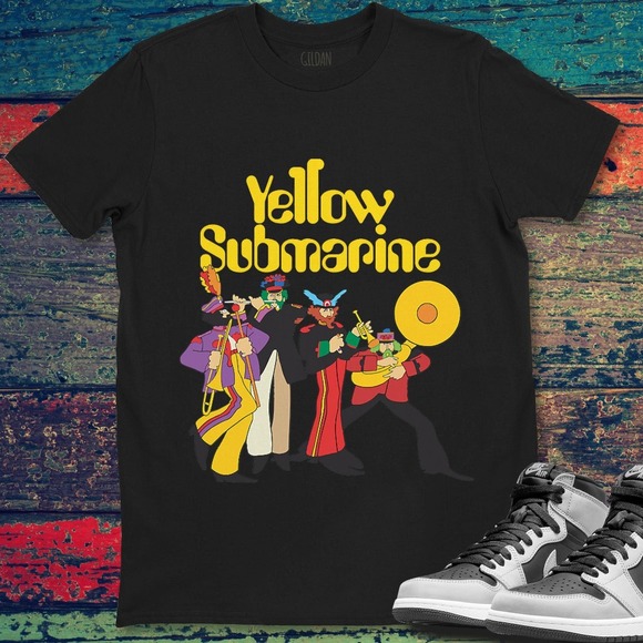 The Beatles Yellow Submarine Logo Rock Band Graphic Unisex Gift T-Shirt - Picture 1 of 2